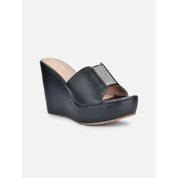 VALIOSAA Black Party Wedge Sandals-picture-27