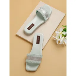 VALIOSAA Embellished Open Toe Flats-picture-34