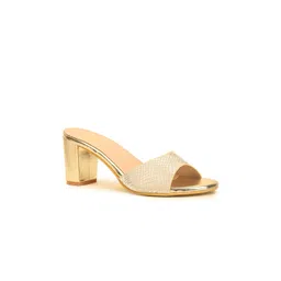 VALIOSAA Gold-Toned Embellished Party Block Heels-picture-27