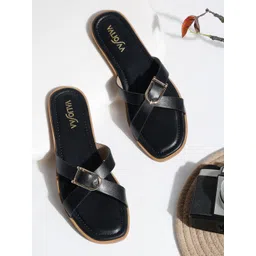 VALIOSAA Women Open Toe Flats with Buckles-picture-11