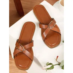 VALIOSAA Women Open Toe Flats with Buckles-picture-19