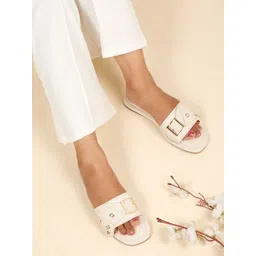 VALIOSAA Women Open Toe Flats with Buckles image 4