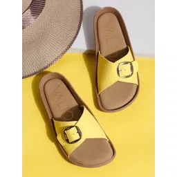 VALIOSAA Women Textured Open Toe Flats with Buckles-picture-17