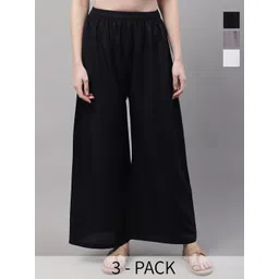 Valles365 by S.C. Women Pack Of 3 Flared Ethnic Palazzos-picture-16