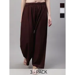 Valles365 by S.C. Women Pack Of 3 Wide Leg Fit Ethnic Palazzos-picture-25