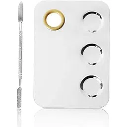VALUEDEAL Cosmetic Makeup Palette, Premium Stainless Steel Metal Rectangle Makeup Mixing Palette with Spatula Artist Tool for Mixing Foundation/Eye Shadow/Eyelash/Lipsticks/Nail Art, Silver-picture-54