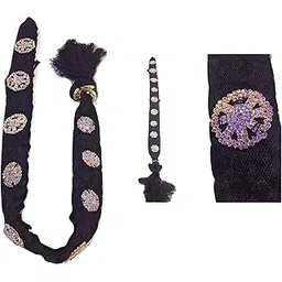 VAMA Fashions Bridal False Hair Choti Jada billalu Set of Kunjalam Bharatanatyam Kuchipudi Marriage Readymade Traditional Kunjalam jadai billai set for Women-image-28