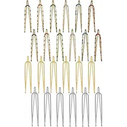 FASHIONS Multicolor large clip on safety Saree pins Pleats dupatta Combo Set of Sadi Sari Brooch pin for women-image-31