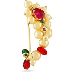 vama FASHION Pressing Nath Maharashtrian Nose pin Ring without piercing Nathiya for Marathi women-picture-45