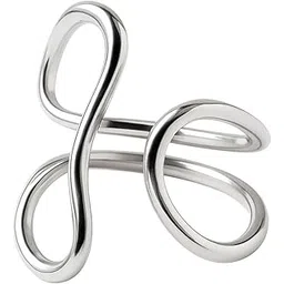 vama FASHIONS Adjustable Stainless Steel Curve Shape Finger Ring Trendy Open Design Fashion Jewelry Piece Statement Ring for Boys & Men-picture-39