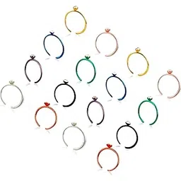 vama FASHIONS Body Pierced Jewelry Piercing Stone Nose Ring Sterling Metal Round Hoop Nose Studs for Women & Girls - 25 Pcs Nosepins-picture-15