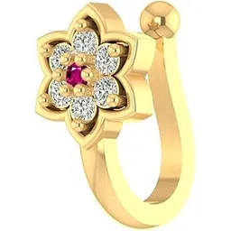 vama FASHIONS Gold Plated Non Piercing Nose pin Clip on Without Hole Pressing Press Nose Ring Stud for Women & Girls-picture-17