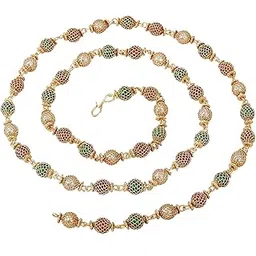 vama Fashions One Gram Gold Plated South Indian jewellery Multicolour Ball beads Mala chain necklace for women-picture-18