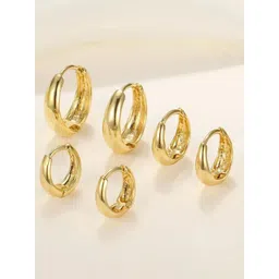 VAMA Set Of 3 14K Gold-Plated Circular Studs-picture-10