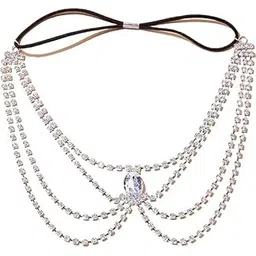 vama Silver Layered Leg Thigh Chain Crystal Rhinestones Body Chains Sparkly Jewelry Accessories for Women & Girls-picture-20