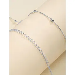 VAMA Silver-Plated Artificial Beads Studded Waist Chain Saree Accessories-picture-15