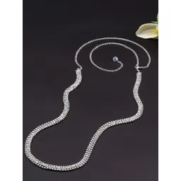 VAMA Silver-Plated Artificial Stones Studded Waist Chain Saree Accessories-picture-14