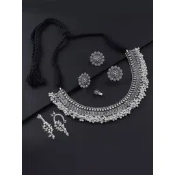 VAMA Silver-Plated Oxidised Necklace-picture-22