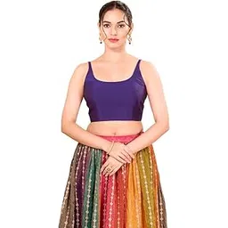Women's Georgette Padded Self Design Sleeveless Readymade Saree Blouse (X-1205.NS)-image-9