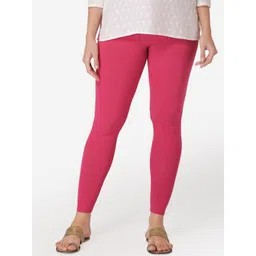 Vami Women Pink Solid Cropped Leggings-picture-25