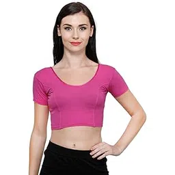 vami Women's Cotton Stretchable Blouse - Bright Rose-picture-23