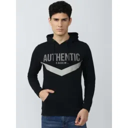 Academy By Van Heusen Black Slim Fit Printed Hooded Sweatshirts-picture-35