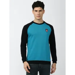 Academy By Van Heusen Blue Slim Fit Colour Block SweatShirt-picture-43