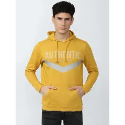 Academy By Van Heusen Yellow Slim Fit Printed Hooded Sweatshirts-picture-44