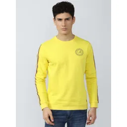 Academy By Van Heusen Yellow Slim Fit Striped Sweatshirts-picture-25
