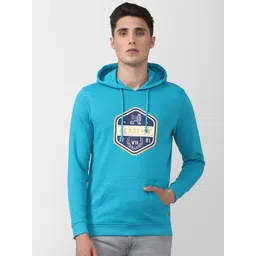 Van Heusen ACADEMY Men Blue Printed Hooded Sweatshirt-picture-10