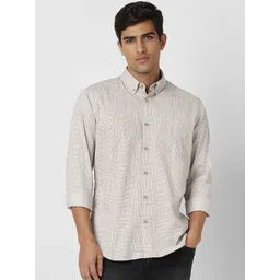 VAN HEUSEN DENIM LABS Men Slim Fit Geometric Printed Cotton Casual Shirt-picture-40