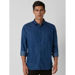 VAN HEUSEN DENIM LABS Men Slim Fit Opaque Casual Shirt-image-6
