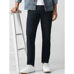 VAN HEUSEN DENIM LABS Men Solid Mid-Rise Slim Fit Chinos Trousers-picture-25