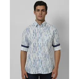 VAN HEUSEN DENIM LABS Men Spread Collar Abstract Printed Cotton Casual Shirt-picture-34