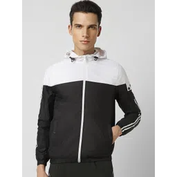 Van Heusen Flex Colourblocked Hooded Open Front Jacket-picture-14