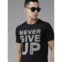 Van Heusen Flex Men Black Typography Printed Slim Fit Sports T-shirt-picture-23
