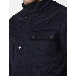 Van Heusen Flex Men Mandarin Collar Solid Casual Quilted Jacket image 5