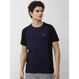 Van Heusen Flex Men Navy Blue Applique Slim Fit Sports T-shirt-picture-20