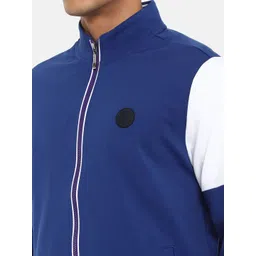 Van Heusen Flex Men Navy Blue Colourblocked Bomber Jacket image 3