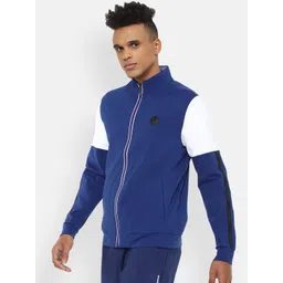 Van Heusen Flex Men Navy Blue Colourblocked Bomber Jacket image 5