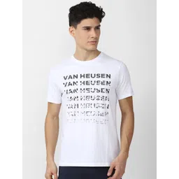 Van Heusen Flex Men White Typography Printed Slim Fit Sports T-shirt-picture-22