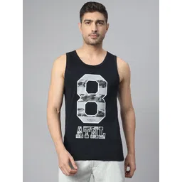 Van Heusen Innerwear Men Black Printed All Day Comfort Graphic Print Vest-picture-6