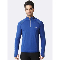 van heusen innerwear Van Heusen Men Blue Solid Swift Dry Odour Shield Active Jacket-picture-32