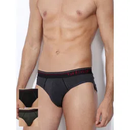 van heusen innerwear Van Heusen Men Multicolour Pack of 3 Solid Antibacterial Colour Fresh Briefs-picture-16