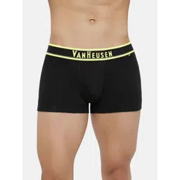 van heusen innerwear Van Heusen Men Pure Black Neon Yellow Solid Colour Fresh Neon Elasticized Waistband Trunk-picture-25