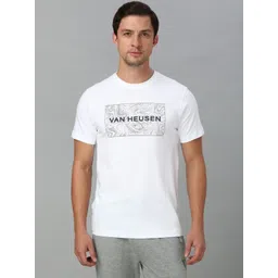 Van Heusen Men Typography Printed Round Neck Pure Cotton T-shirt-image-18