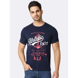 Van Heusen Typography Printed Slim Fit Cotton T-shirt-image-9