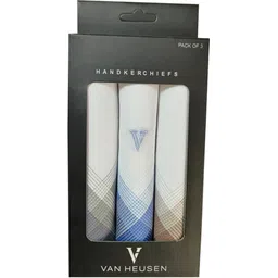 VAN HEUSEN Men's Cotton Handkerchief with Color Border & Brand Logo ["Multicolor"] Handkerchief-picture-14