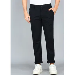 van heusen sport Men Slim Fit Black Cotton Blend Trousers-picture-12