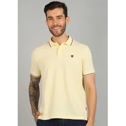 van heusen sport Men Solid Polo Neck Polycotton Yellow T-Shirt-picture-15